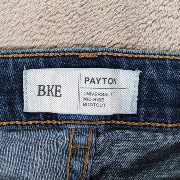 BKE Payton Jean Women's 33x28, Tag30x29.5 Distressed Bootcut Blue Stretch Denim - Picture 11 of 13